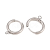 316 Stainless Steel Huggie Hoop Earring Findings X-EJEW-B158-01C-P-2