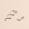 316 Surgical Stainless Steel Crystal Rhinetone Flat Round L-Shaped Nose Rings WGCD50A-02-3