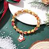 Christmas Alloy Enamel Charm Bracelets BJEW-JB12407-01-1