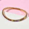 304 Stainless Steel Micro Pave Colorful Cubic Zirconia Tennis Bracelets for Women BJEW-G779-02G-2