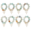 Natural Flower Amazonite Round Beads Pendant Decoration HJEW-OC00017-1