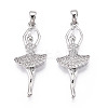 Brass Micro Pave Cubic Zirconia Pendants ZIRC-T016-04P-1