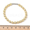 Brass Round Beaded Stretch Bracelets for Women BJEW-B148-01GP-5