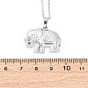 Elephant 304 Stainless Steel Pendant Necklaces NJEW-H059-06P-5