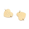 304 Stainless Steel Heart with Word MAMA Connector Charms STAS-P396-03C-G-2