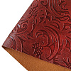 Embossed Flower Pattern Imitation Leather Fabric PW-WG18445-06-1