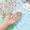 270Pcs 9 Colors Frosted Baking Paint Crackle Glass Beads with Glitter Powder DGLA-YW0001-34-5
