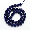 Dyed Natural Lapis Lazuli Round Beads Strands G-O047-06-12mm-3