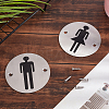 2 Sets 2 Style 201 Stainless Steel Toilet Signs DIY-UN0001-87-4