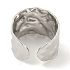 Non-Tarnish 304 Stainless Steel Hammered Open Cuff Ring RJEW-A043-08P-3