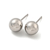 Tarnish Resistant 304 Stainless Steel with 201 Stainless Steel Smooth Round Ball Stud Earring Findings STAS-O004-08F-P-1