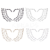4Pcs  4 Colors Heart Glitter Hotfix Rhinestone DIY-FH0007-37-1