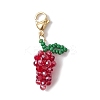 Glass Seed Beaded Grape Pendant Decoration HJEW-MZ00158-02-2