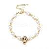 Rack Plating Brass Micro Pave Cubic Zirconia Charm Bracelets BJEW-P341-09G-1