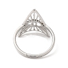 Non-Tarnish 304 Stainless Steel Triangle with Horse Eye Adjustable Ring for Women RJEW-M149-10P-2
