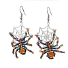 Halloween Braided Glass Seed Beads & 201 Stainless Steel Dangle Earrings EJEW-MZ00158-1