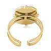 Ion Plating(IP) 304 Stainless Steel Enamel Rectangle with Star Cuff Finger Rings X-RJEW-L107-063G-01-3