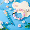 7Pcs 7 Colors Polymer Clay with Imitation Pearl Beads CLAY-TA0001-78-6