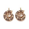 Brass Micro Pave Clear Cubic Zirconia Enamel Pendants KK-T071-28G-01-1