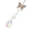 Crystal and Alloy Rhinestones Steel Wire Pendant Decorations HJEW-R050-01RGP-2