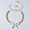Elegant Butterfly Bow Girl Style Bracelet Gold-plated Copper Beads Pearl-like NQ2566-1-1