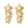 304 Stainless Steel & ABS Plastic Imitation Pearl 3 Flowers Stud Earrings EJEW-S253-21G-4
