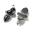 Natural Snowflake Obsidian Pendants G-Q158-04C-2