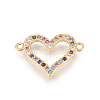 Brass Micro Pave Cubic Zirconia Links ZIRC-L078-018G-NR-1