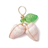 12Pcs 4 Styles Natural Sea Shell Copper Wire Wrapped Pendants PALLOY-JF03611-4