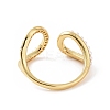 Clear Cubic Zirconia Hollow Out Teardrop Open Cuff Ring with ABS Plastic Imitation Pearl Beaded RJEW-G283-03G-3