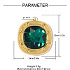 304 Stainless Steel Cubic Zirconia Rounded Squar Pendants STAS-OY017-74G-02-2