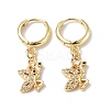 Cubic Zirconia Butterfly Dangle Hoop Earrings EJEW-B017-22G-1