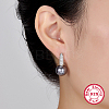 Rhodium Plated 925 Sterling Silver Hoop Earrings LE0614-1-3