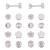 2Pairs Carbon Steel Micro Pave Cubic Zirconia Stud Earrings for Women EJEW-HS0001-16P-1
