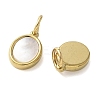 304 Stainless Steel Natural Paua Shell/White Shell Charms Ion Plating(IP) STAS-U037-03G-02-2