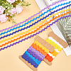 4 Cards 2 Styles  Polyester Wavy Fringe Trim Ribbon DIY-GF0009-48B-4