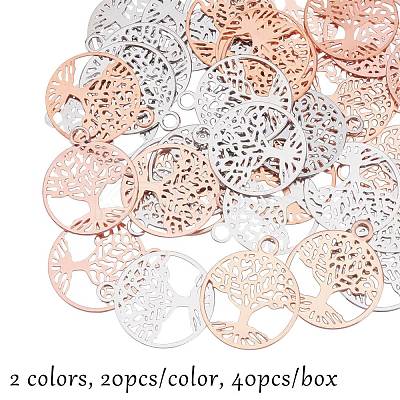 Brass Filigree Pendants KK-OC0001-10-1