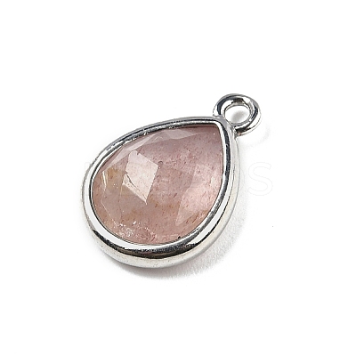 Natural Strawberry Quartz Faceted Pendants G-U019-05P-06-1