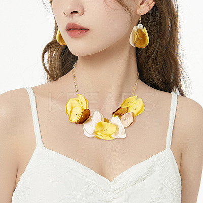 20Pcs 5 Style Silk Artificial Rose Flower Pendant PALLOY-TA00175-1