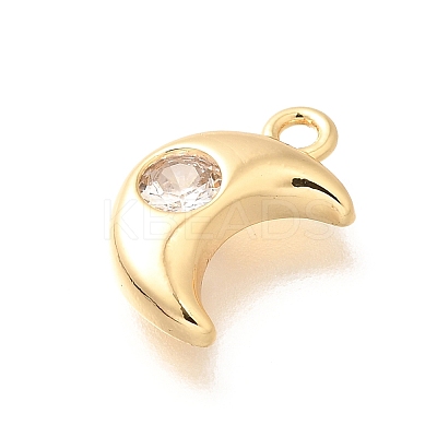 Brass Micro Pave Cubic Zirconia Charms KK-C085-22G-1