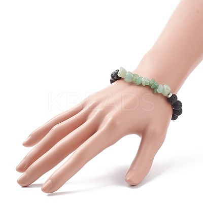 Natural Mixed Stone Chips Stretch Bracelets BJEW-JB08718-1
