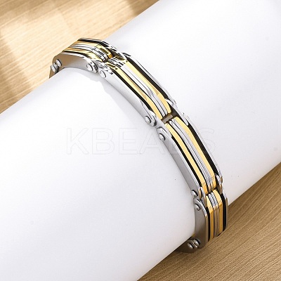 304 Stainless Steel Link Chain Bracelets for Women Men BJEW-R018-09GP-1