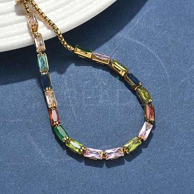 Rectangle 304 Stainless Steel Glass Slider Bracelets BJEW-D456-07G-01-1