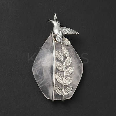 Natural Rose Quartz Pendants G-G870-08P-1