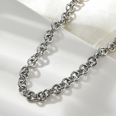 Non-Tarnish 304 Stainless Steel Rolo Chains Necklaces NJEW-F297-02P-1