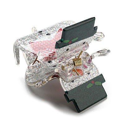 Christmas Theme Glitter Acrylic Claw Hair Clips PHAR-R179-01-1