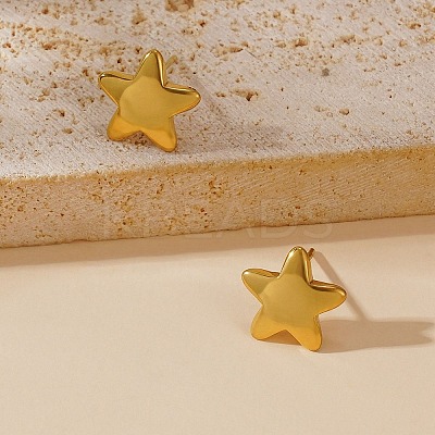 304 Stainless Steel Stud Earrings for Women LS-EJEW-G459-01D-G-1