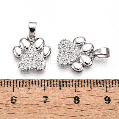 Brass Micro Pave Cubic Zirconia Pendants KK-T070-85P-1