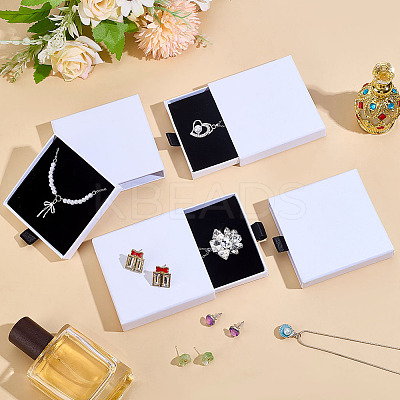 Cardboard Jewelry Set Drawer Boxes CON-WH0099-76C-1