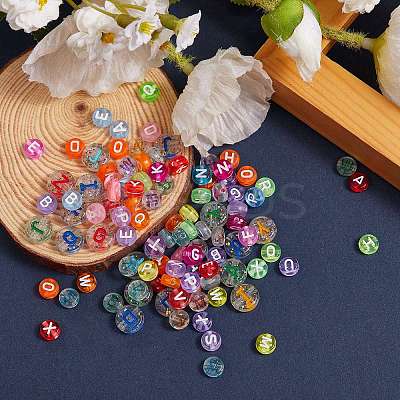 1000Pcs 10 Style Transparent Frosted Acrylic Beads OACR-SZ0001-13-1